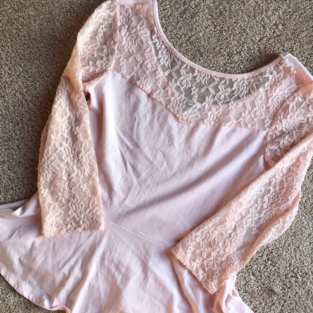Light Pink Lace Peplum